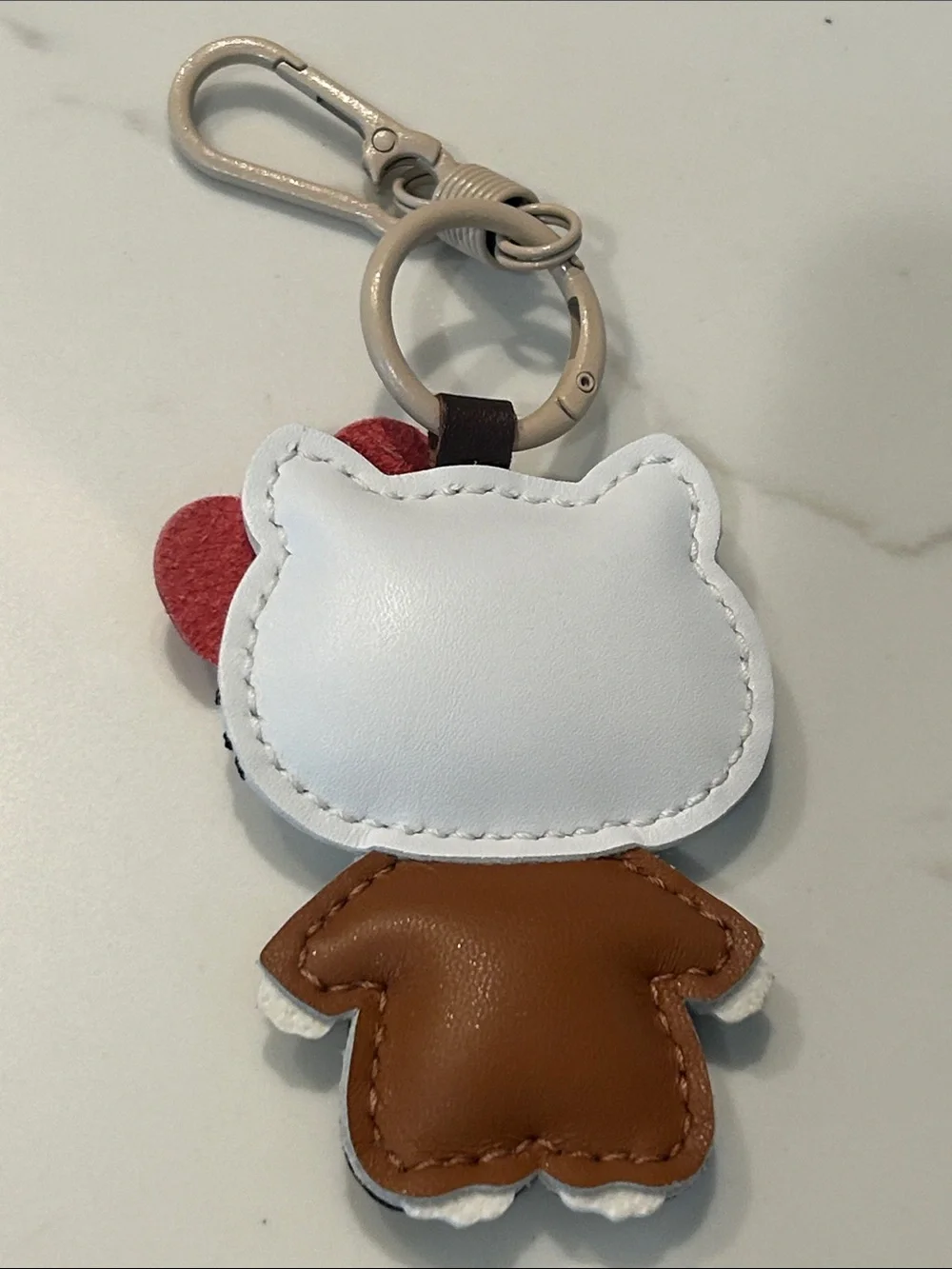 Hello Kitty Upcycled LV Keychain Bag Charm Leather Unique Purse Charm